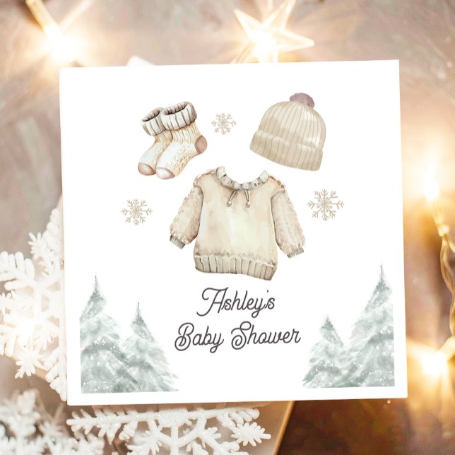 Winter Baby Shower It's Cold Outside Unisex Snow Napkins (Creator Uploaded)