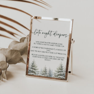 Winter Baby Shower Late Night Diapers Sign