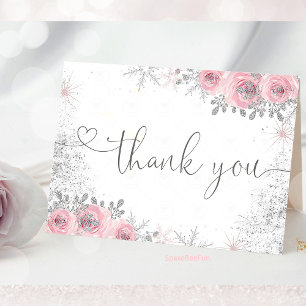 Winter Baby shower Letterpress Thank You Card