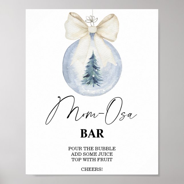 Winter baby shower \ Mom-osa bar Poster (Front)