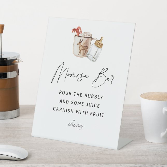 Winter Baby Shower Momosa Bar Sign (In SItu)