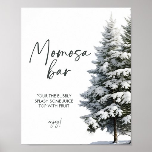 Winter Baby Shower Momosa Sign Momosa Sign Zazzle