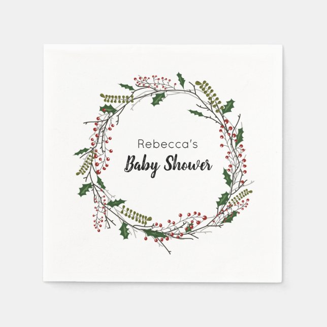 Winter baby shower napkins (Front)