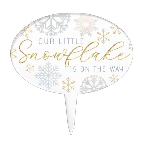 Winter Baby Shower Our Little Snowflake  Cake Topper
