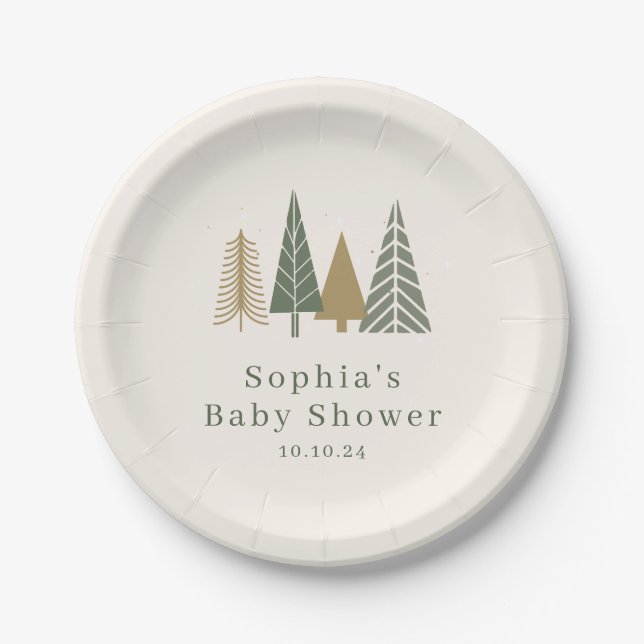 Winter Baby Shower  Paper Plates (Front)