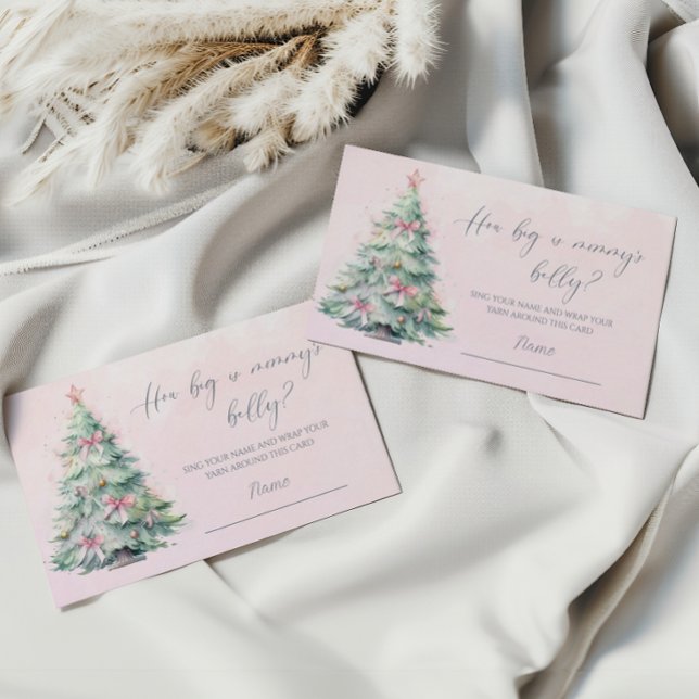 Winter baby shower pink how big is mommy's belly   enclosure card (Creator Uploaded)