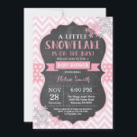 Winter Baby Shower Pink Snowflake Chalkboard Invitation<br><div class="desc">Winter Baby Shower invitation. Pink Snowflake. Chalkboard Background. Girl Baby Shower Invitation. Winter Holiday Baby Shower Invite. Pink and Gray Silver Snowflakes. White Background. For further customization,  please click the "Customize it" button and use our design tool to modify this template.</div>