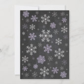 Winter Baby Shower Purple Snowflake Chalkboard Invitation (Back)