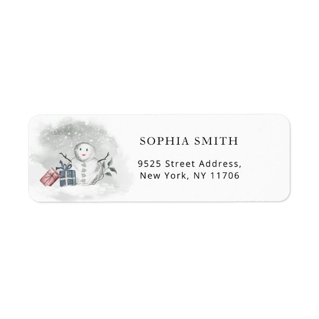 Winter baby shower return address  label (Front)