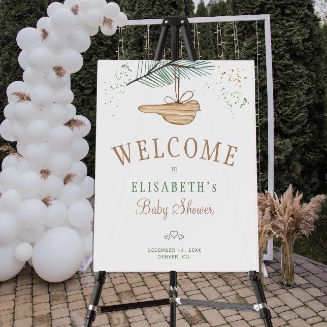 Winter baby shower rustic woodland welcome sign (Creator Uploaded)