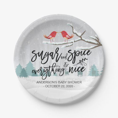 Winter Baby Shower Sugar  Spice  Everything Nice Paper Plates