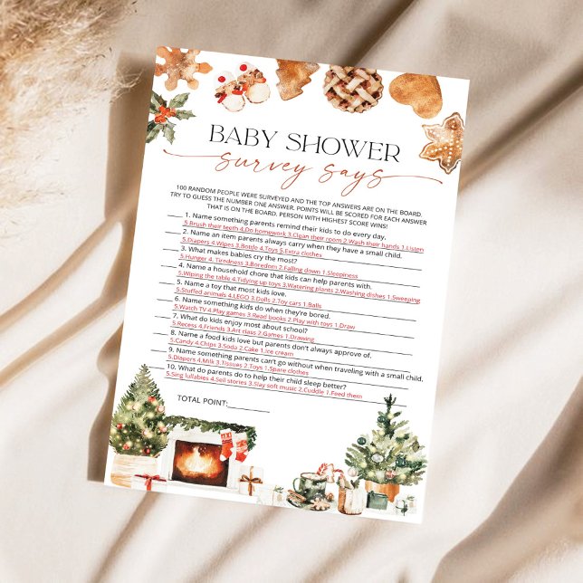 Winter Baby Shower Survey Says Game Card (Creator Uploaded)