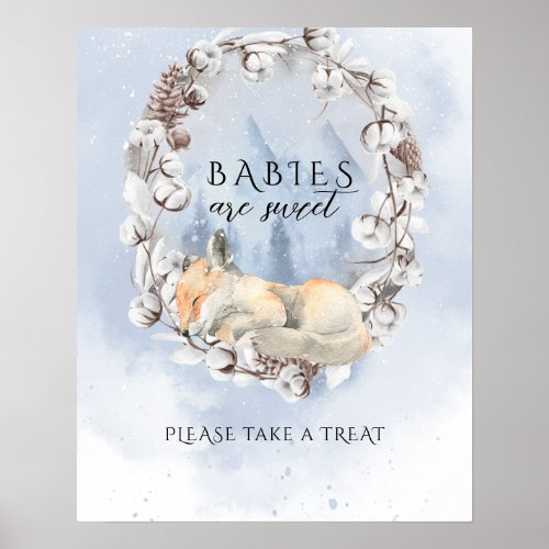 Winter Baby Shower sweet treat Poster