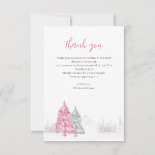 Winter Baby Shower Thank you Card