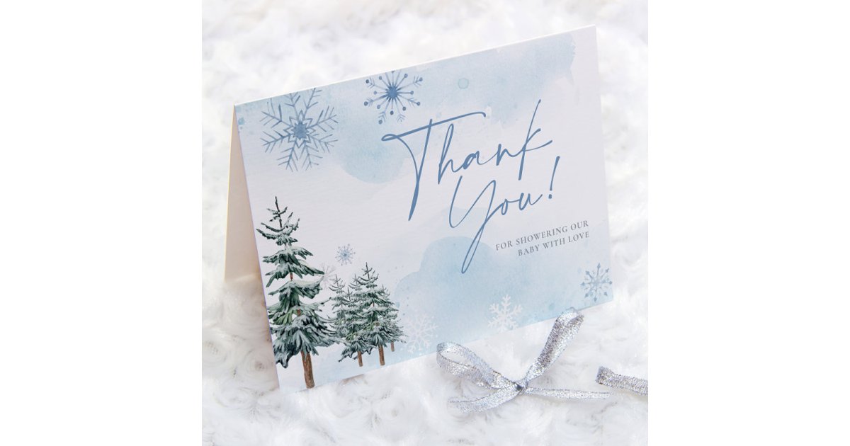 Winter Baby Shower Thank You Card | Zazzle
