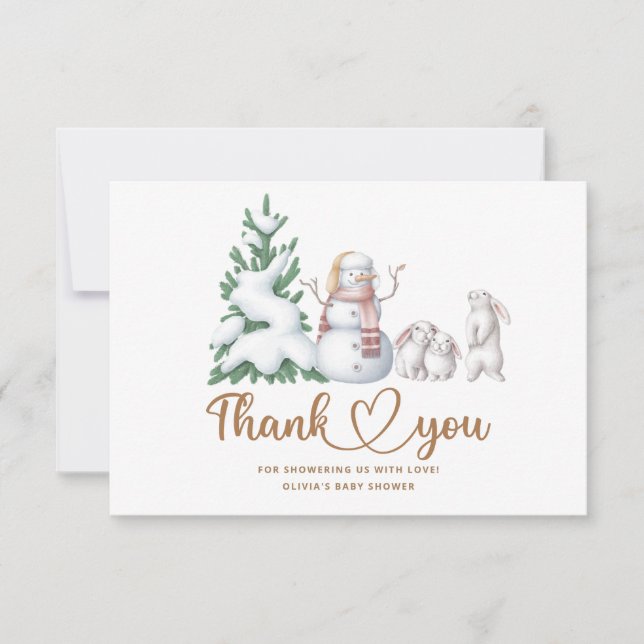 Winter baby shower thank you card (Front)