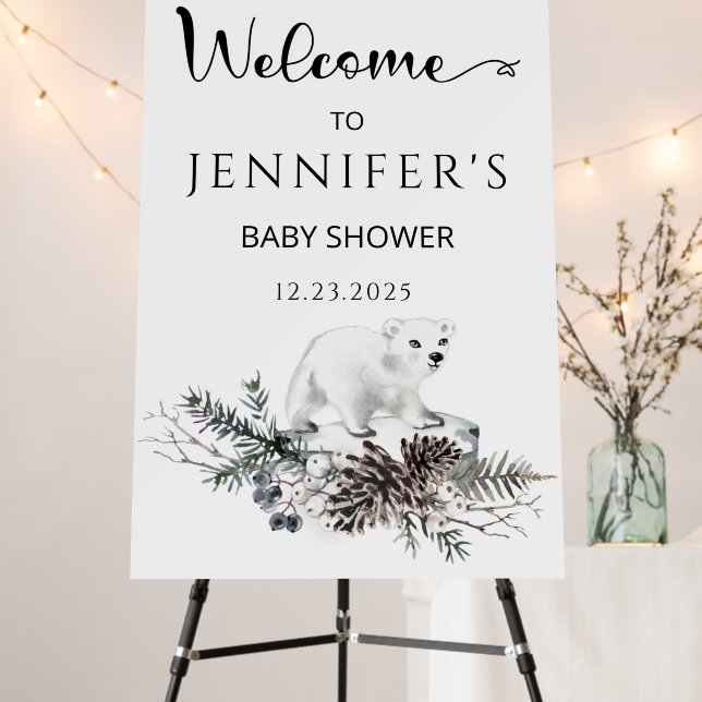 Winter baby shower welcome foam board (In Situ (Stand))