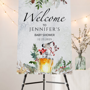 Winter baby shower welcome foam board