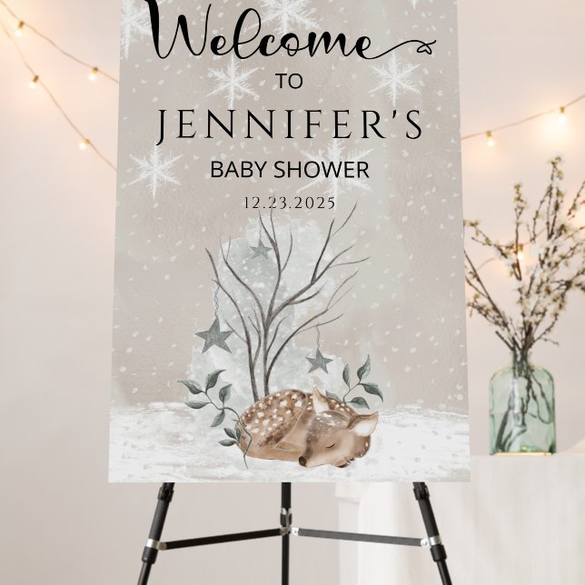 Winter baby shower welcome foam board (In Situ (Stand))