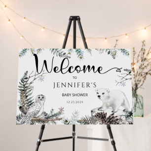 Winter baby shower welcome foam board