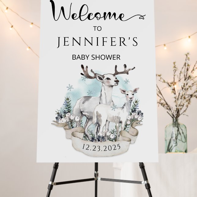 Winter baby shower welcome foam board (In Situ (Stand))