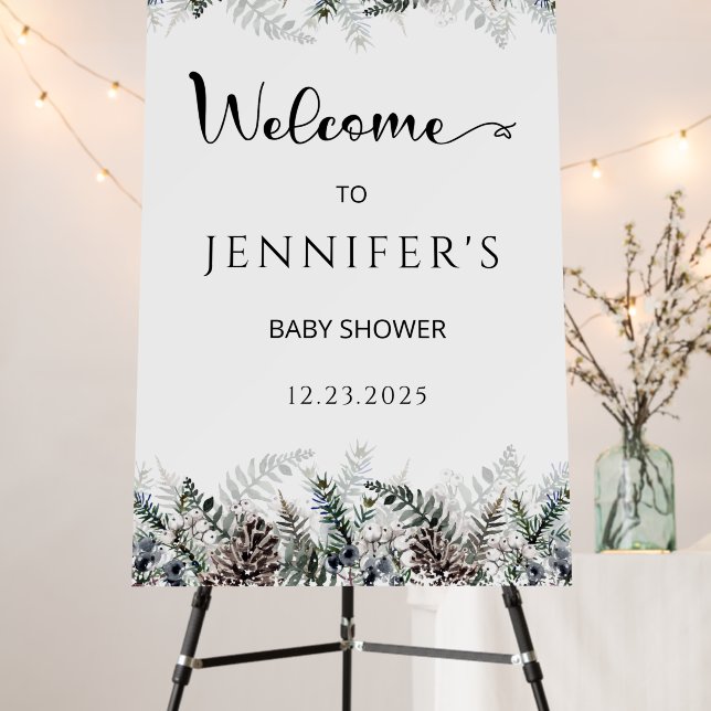 Winter baby shower welcome foam board (In Situ (Stand))