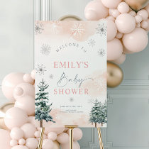 Winter baby Shower Welcome Sign for baby Girl