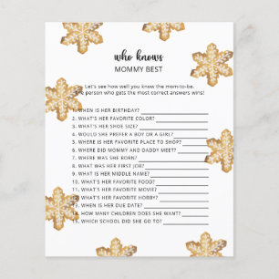 Winter baby shower, Who knows mommy best