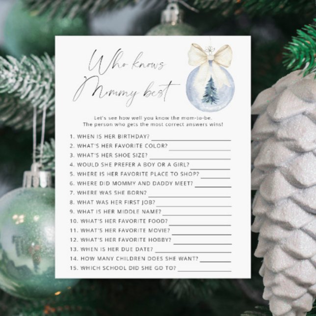 Winter baby shower Who knows mommy best (Creator Uploaded)