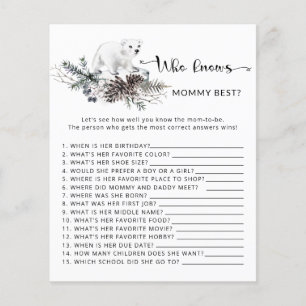 Winter baby Shower Who knows mommy best game