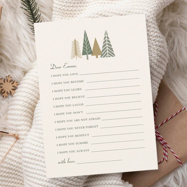 Winter Baby Shower Wishes For Baby Game Note Card (Creator Uploaded)