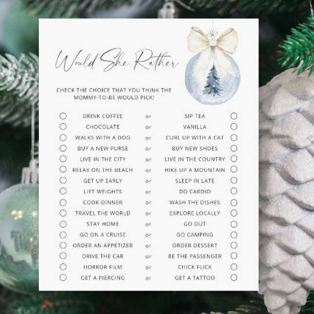 Winter baby shower - Would She Rather Game (Creator Uploaded)