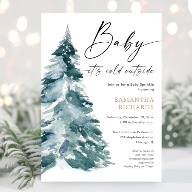 Winter baby sprinkle it's cold outside shower invitation (Creator Uploaded)