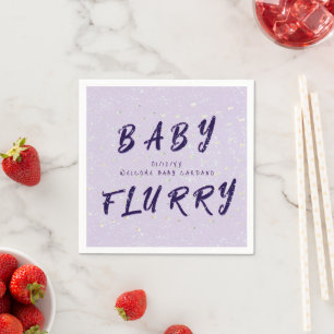 Winter Baby Sprinkle Purple Snow Flurry Napkins