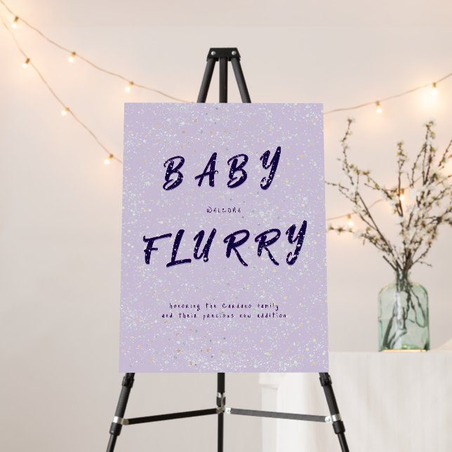 Winter Baby Sprinkle | Snow Flurry Welcome Sign (In Situ (Stand))