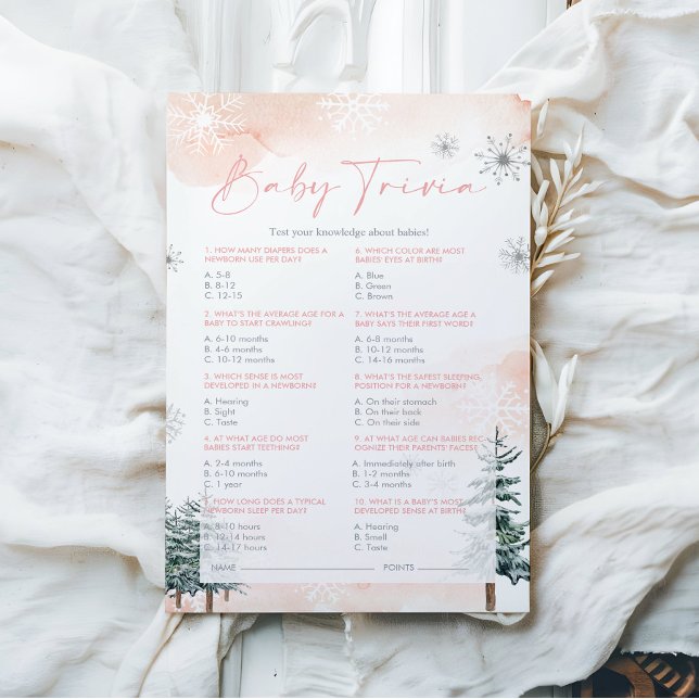 Winter Baby Trivia Baby Shower Game (Creator Uploaded)