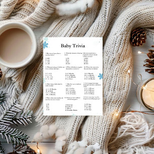 Winter  baby trivia game baby shower game Card