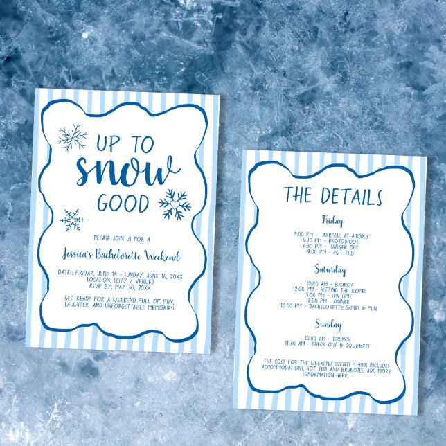 Winter Bachelorette Weekend Up To Snow Good Invitation (Winter Bachelorette Weekend Up To Snow Good Invitation)