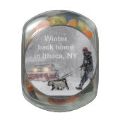 Winter Back Home in Ithaca, NY Jelly Belly Jar (Top)