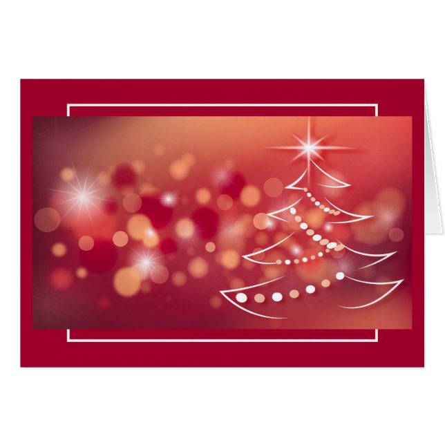 Winter Background With Christmas Tree Cards (Front Horizontal)