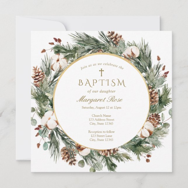 Winter Baptism Invitation (Front)