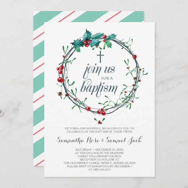 Winter Baptism Invitation Template (Front/Back)