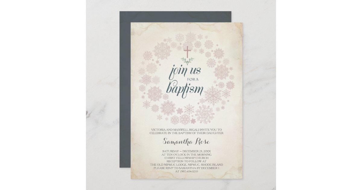 girl baptism invitation template