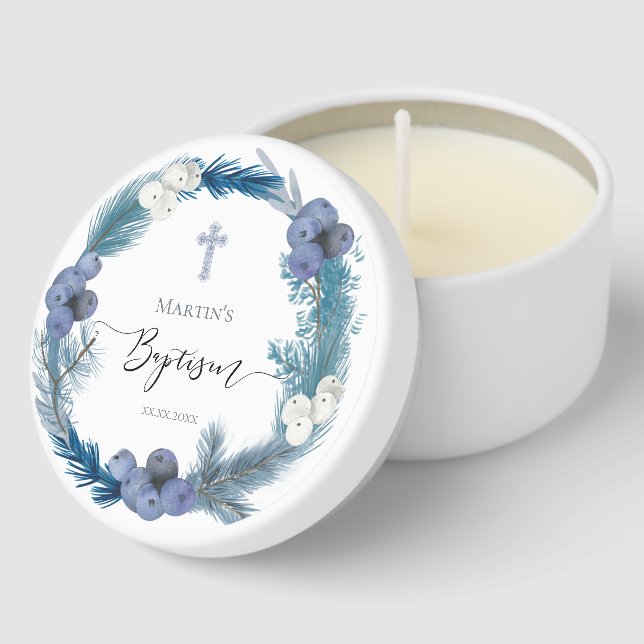 winter Baptism Mini Candle Favors (Corner)