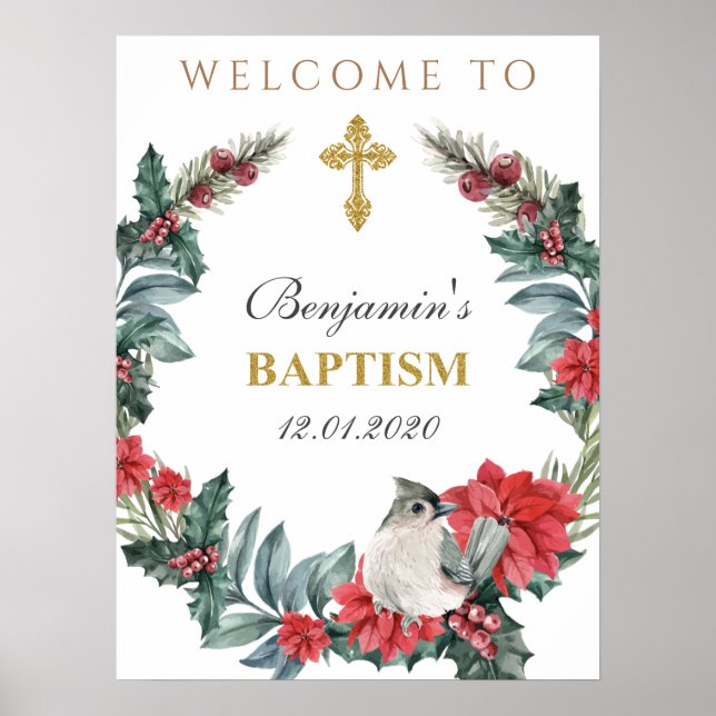 Winter Baptism Welcome Sign (Front)