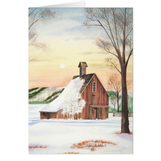 Winter Barn Blank Cards (Front)
