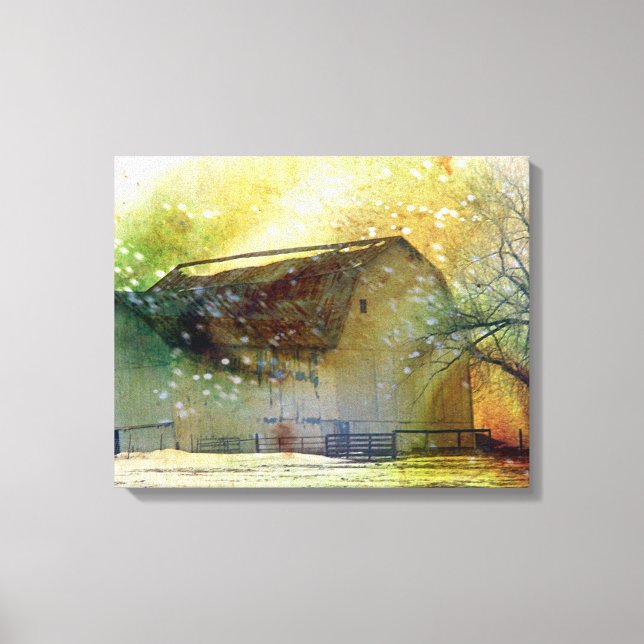 Winter Barn Canvas Print (Front)