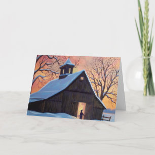 Winter Barn Greeting Card