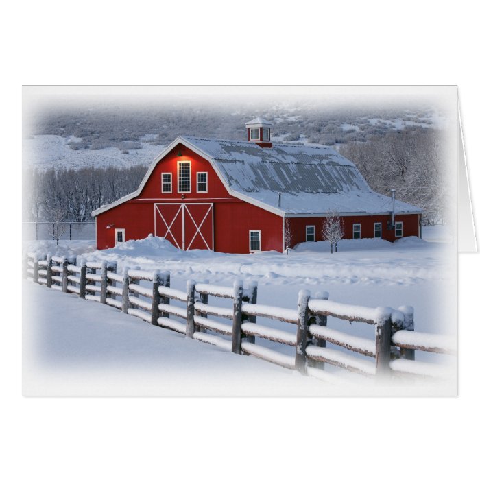 Winter Barn Greeting Card