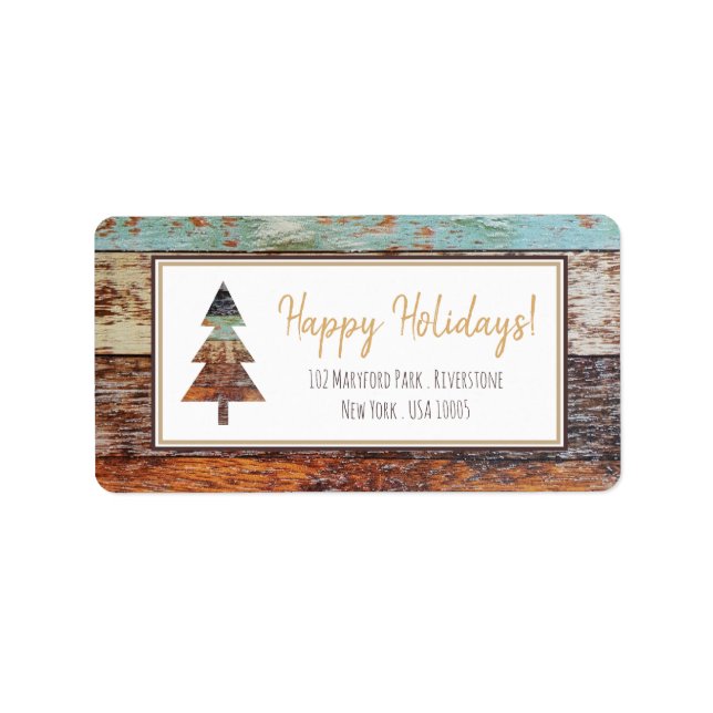 Winter Barn, Happy Holidays Label (Front)